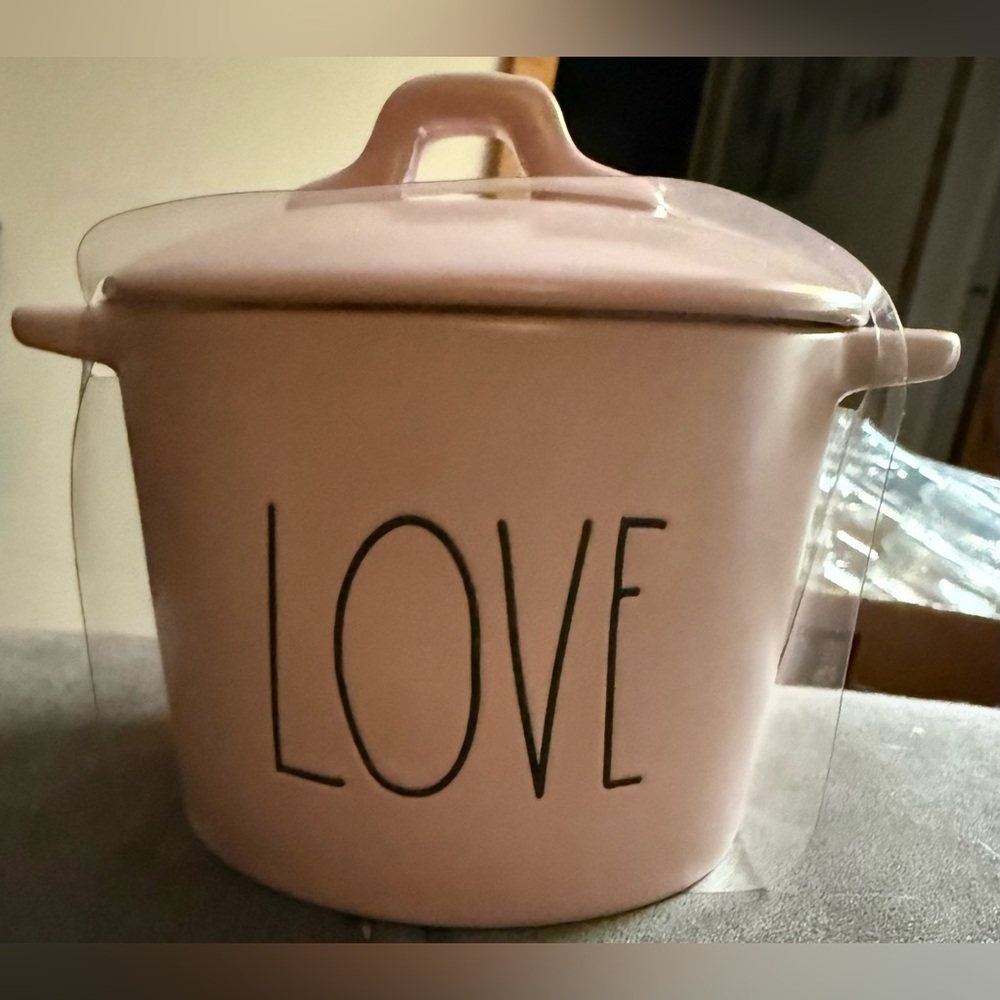 Rae Dunn Pink LOVE Mini Crock
